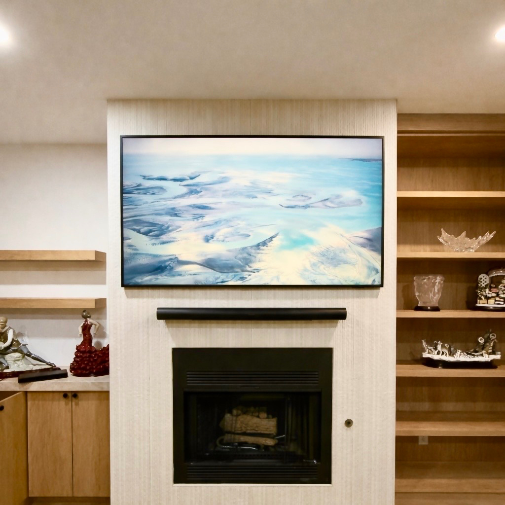 75" Samsung The Frame Pro & Sonos Arc Ultra Soundbar on Tile + Hidden Cords | Scottsdale