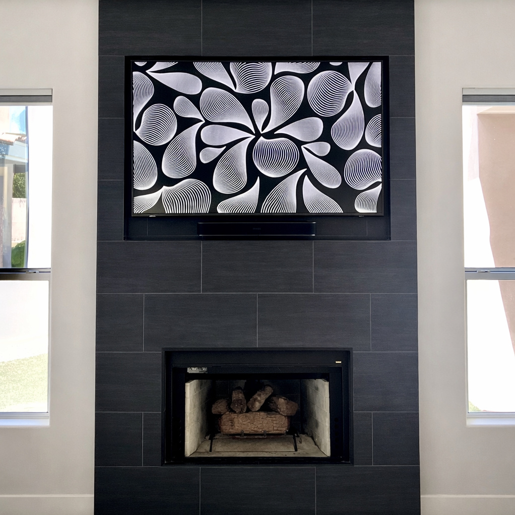 55" Samsung Q60D & Sonos Ray Soundbar on Tile + Hidden Cords | Scottsdale